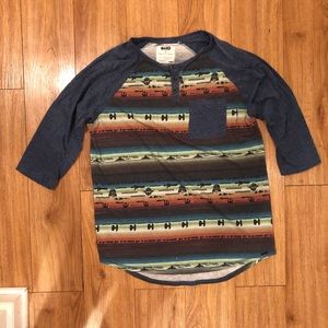 Star Wars unique aztec print 3/4 length top #87